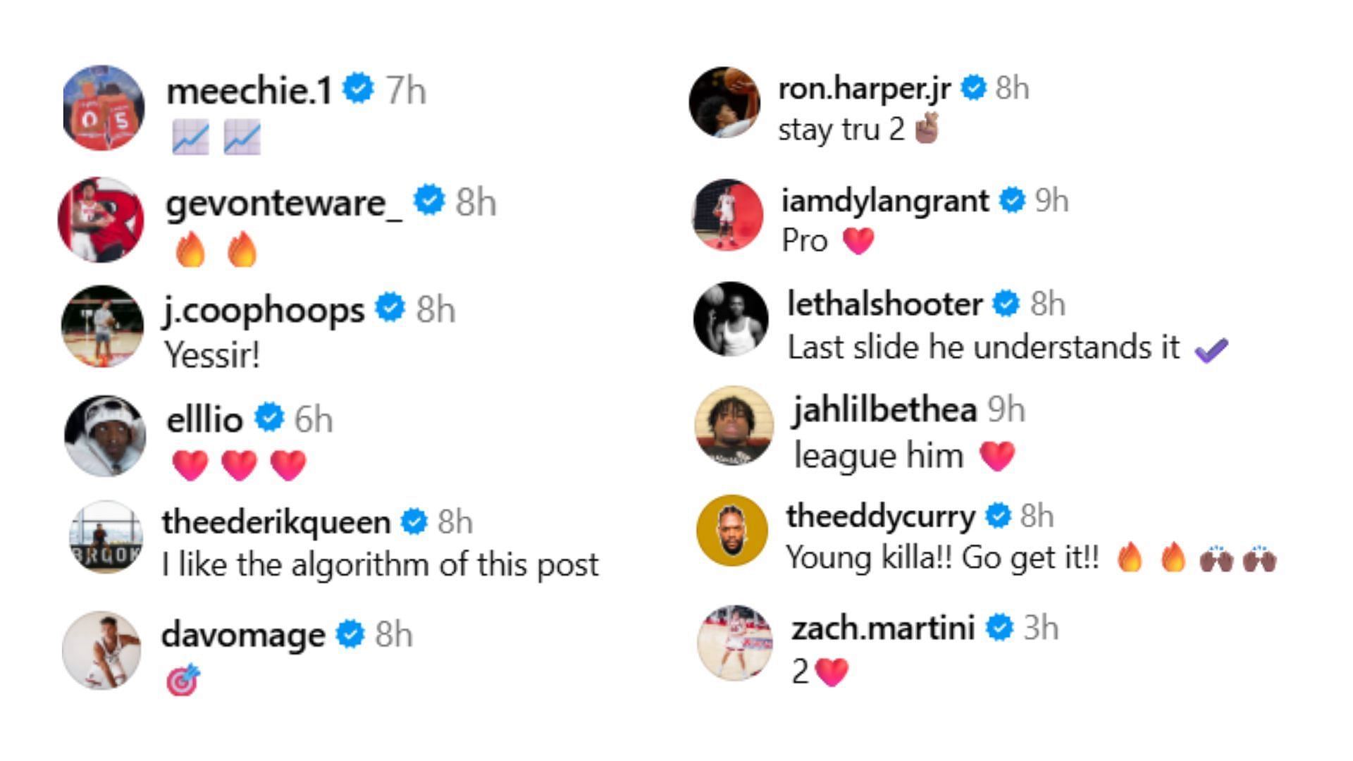 Other reactions from players and trainers (Image Source: @dylharpp/Instagram)